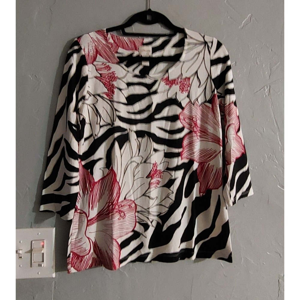 Chico's  Tops Women Size 0(S), Spandex  Rayón, Viscose, Pretty,.